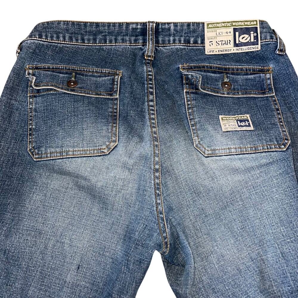 Vintage Y2K Cropped Jeans 9 Low Rise Cargo Retro LEI Denim Flap Pockets - Picture 6 of 11